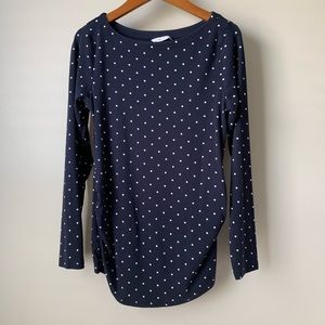 H&M Long Sleeve Polka Dot Maternity Top • Medium